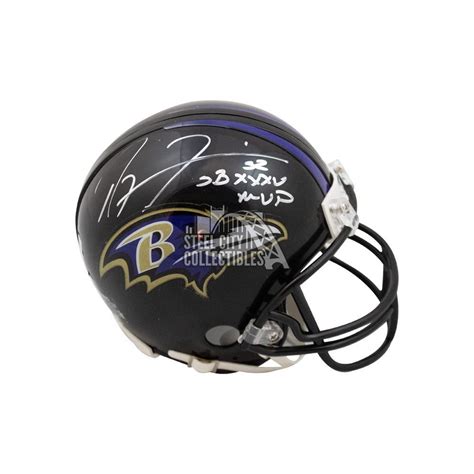 Ray Lewis Sb Xxxv Mvp Autographed Baltimore Ravens Mini Football Helmet Bas Coa Steel City
