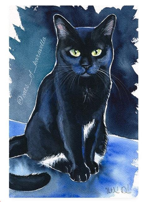 Shiva By Dora Hathazi Mendes Black Cat Painting Black Cat Art Cat