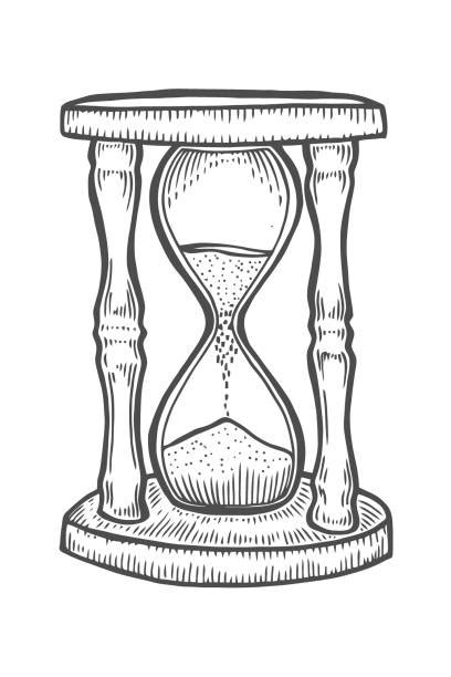 Drawing Of Antique Hourglass Illustrations Royalty Free Vector
