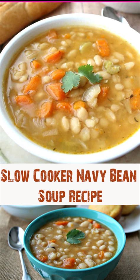 Slow Cooker Navy Bean Soup Recipe | Bean soup recipes ...