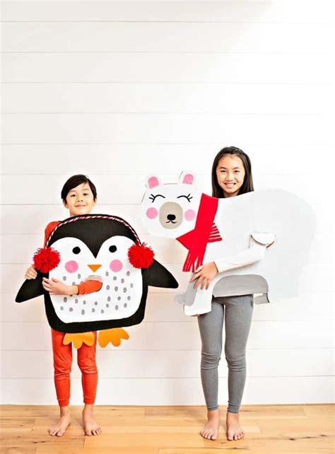 Coolest club penguin diy kids costume. DIY CARDBOARD POLAR BEAR AND PENGUIN COSTUMES - Hello Wonderful in 2021 | Penguin costume ...