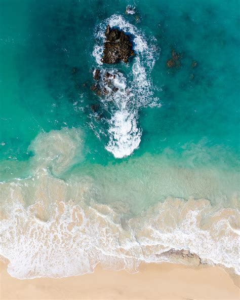 Ocean Top View Beach Sand Rock Nature Hd Phone Wallpaper Peakpx