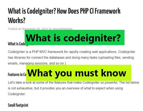 What Is CodeIgniter How Does PHP CI Framework Works Web Application Framework Solutions