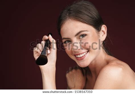 Image Smiling Halfnaked Woman Looking Camera Stock Photo