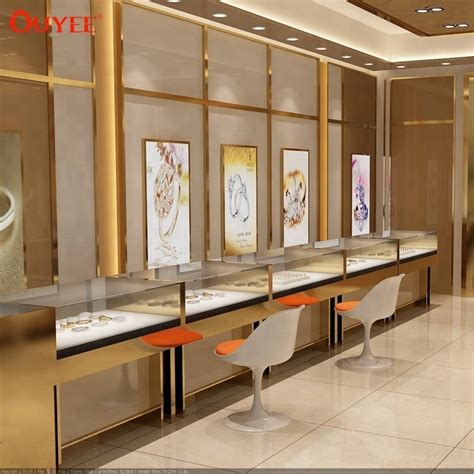 Wooden Rectangular Jewellery Store Display Counter For Jewelry Shop