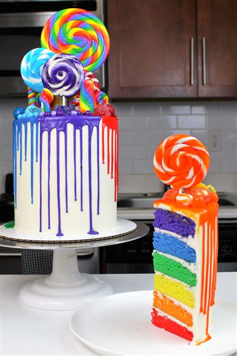 rainbow drip cake recipe and tutorial chelsweets recipe drip cakes drip cake recipes