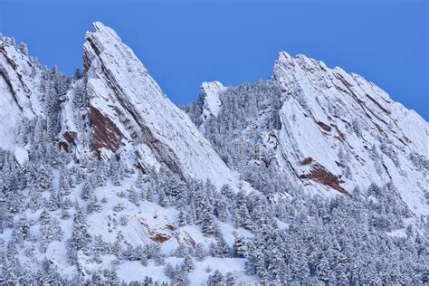 Flatirons Of Boulder In The Winter Stock Image Image Of Landscape