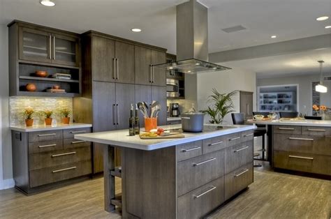 Stylish And Elegant Frameless Cabinets In Contemporary Kitchen Designs