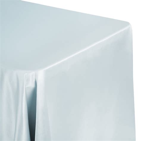 Lamour Satin 90 X 132 Inch Rectangular Tablecloth Dusty Blue At Cv Linens