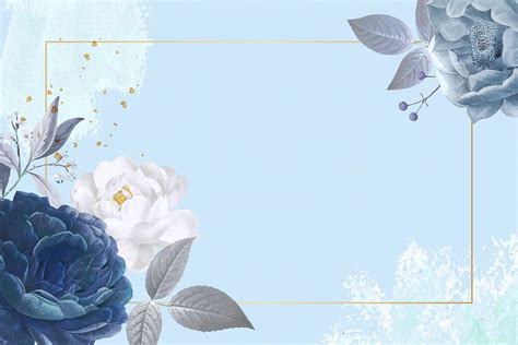 Blue Roses Themed Card Template Vector Premium Image By