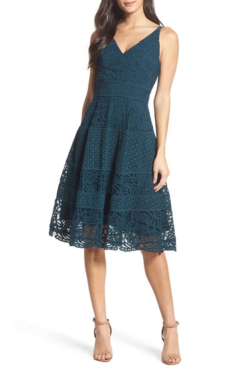 Adelyn Rae Fit And Flare Midi Dress Nordstrom