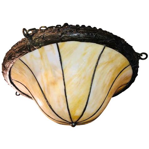 Stunning Leaded Glass Light Fixture For Sale At 1stdibs