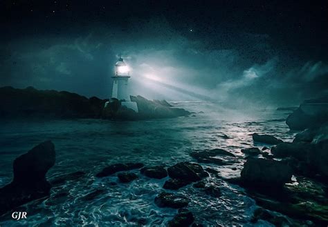 Lighthouse Night Scene At Sentrybay On The Path To Beaconhurst L A S