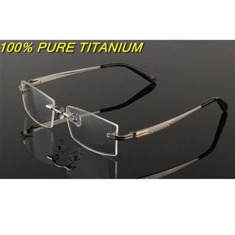 Luxury 100 Pure Titanium Reading Glasses Rimless 50 75 100 125 150 175 200 250 3 350