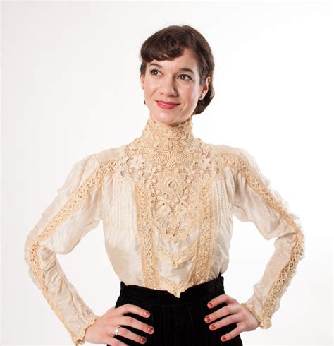 1910s Silk And Lace Blouse Edwardian Ivory Silk Blouse Etsy Lace
