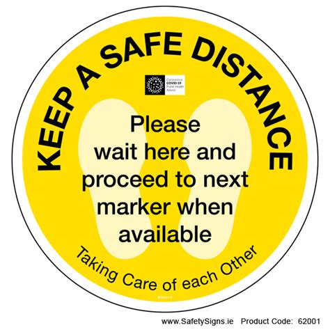 Keep A Safe Distance Floorsign Circular 62001 — Safetysignsie