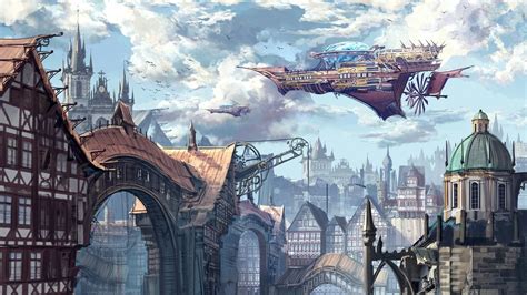 Floating Steampunk City Wallpapers On Wallpaperdog