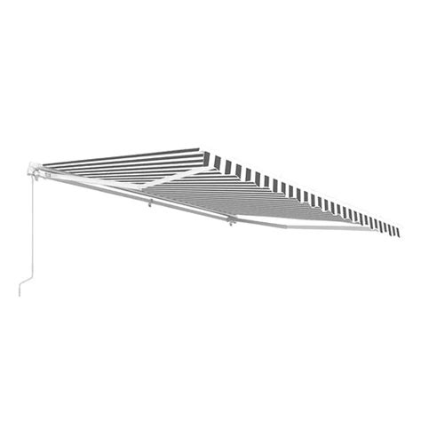 Aleko Motorized Retractable Patio Awning 12x10 Feet Gray And White Str