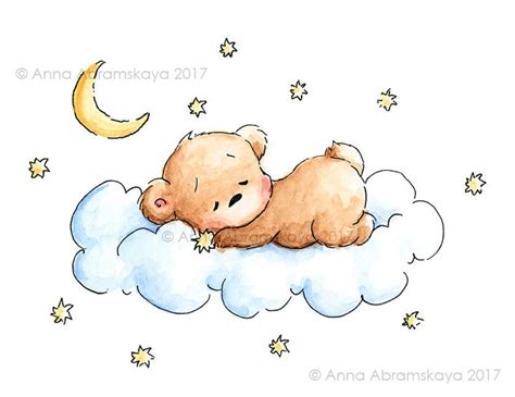 Download Cute Sleeping Bear Cartoon Png