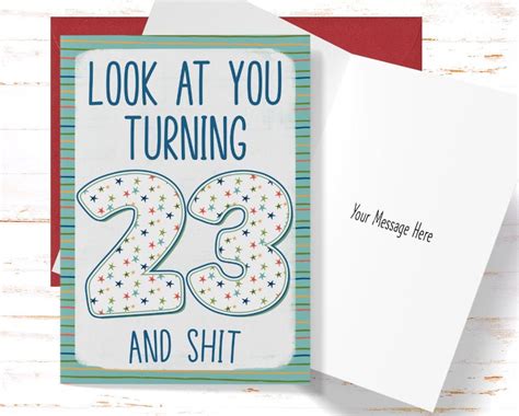 funny 23rd birthday card sarcastic birthday card for 23rd etsy