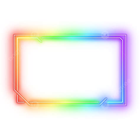 Neon Rainbow Color Frame Clipart Neon Rainbow Neon Rainbow Png And