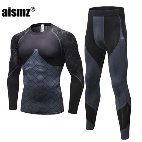 aismz winter thermal underwear sets long johns men quick dry anti microbial stretch male