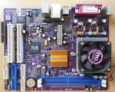 Ecs Elitegroup K7som V75c Mainboard Blende Amd Pro 1800 Cpu Vga Lan