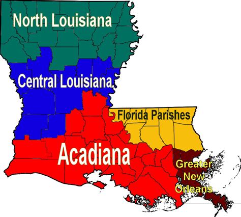 Louisiana Regions Map Mapsofnet