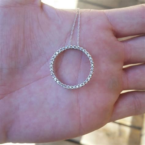 10k white gold diamond circle necklace. Originally from kays jewelers