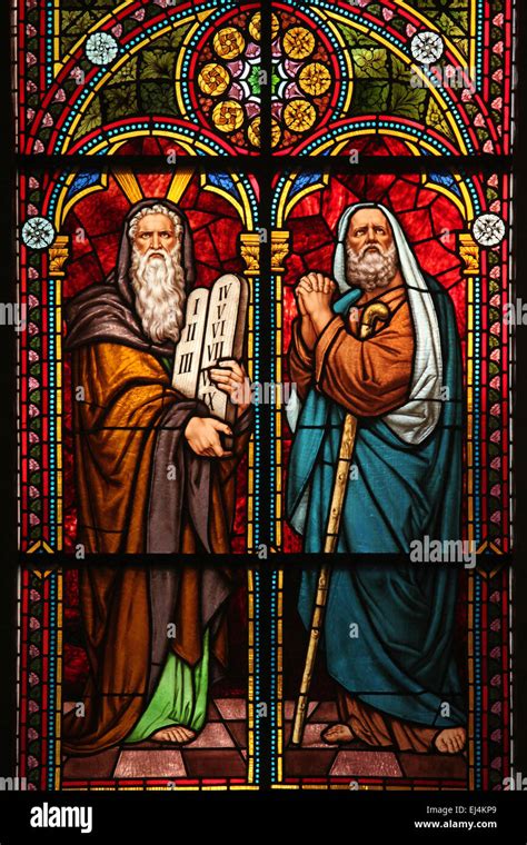 Moses And Elijah Stained Glass Window By Dresden Glass Master Bruno