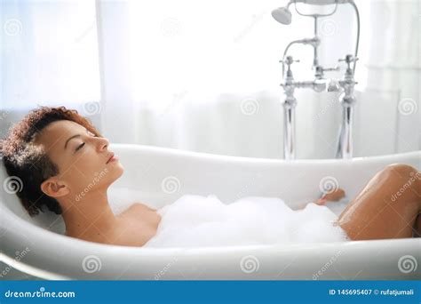 Woman In A Bathtub Stock Image Image Of Natural Clean 145695407