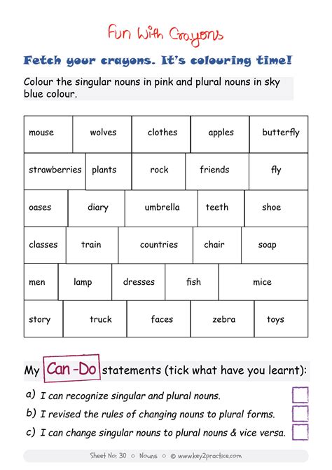 class 3 english grammar worksheets i nouns key2practice