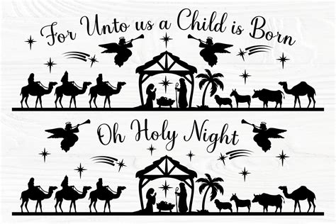 Nativity Scene Svg Oh Holy Night Christmas Svg By Tonisartstudio
