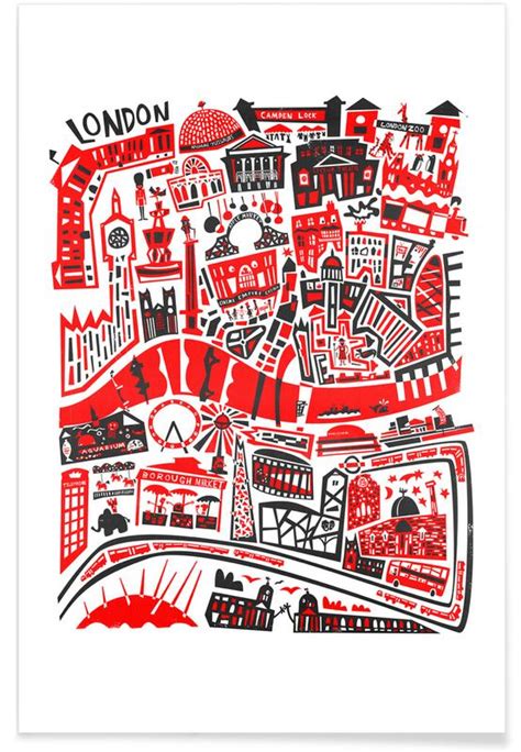 Busy London Map Poster Juniqe