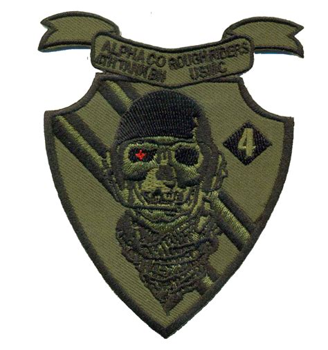 4th Tank Battalion Usmc Patch Alpha Company Rough Riders Subdued