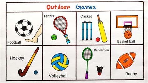 How To Draw Outdoor Game Symbol Outdoor Game Drawing Easy Simple