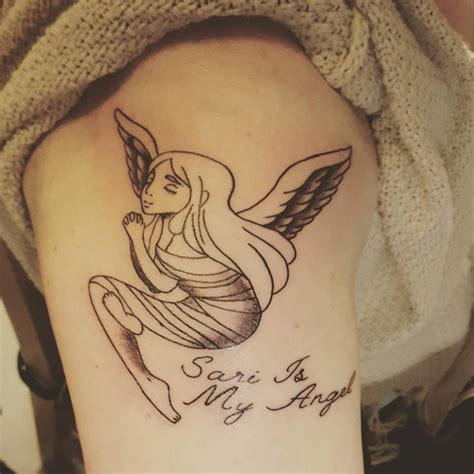 This time we went into the inner bicept adding an angel praying next to his. 50 Amazing Angel Tattoo Designs That Come With Powerful ...