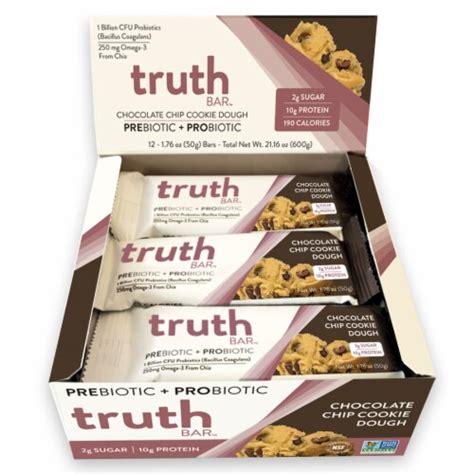 Truth Bar™ Chocolate Chip Cookie Dough Probiotic Bar 12 Ct 176 Oz