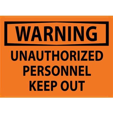 Osha Warning Unauthorized Personnel Keep Out Visual Workplace Inc