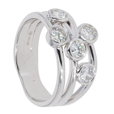 18ct White Gold Diamond Bubble Five Stone Ring By Anya Belle Ramsdens Jewellery