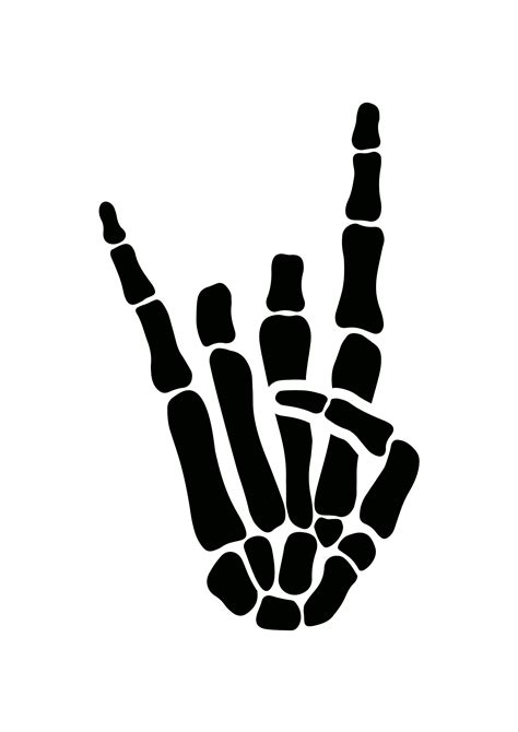 Skeleton Hands Rock On Svg Silhouette Instant Digital Download Etsy