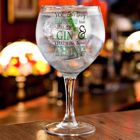 Go crazy with the ultimate gin gift set or luxury gindulgence hamper. or just treat yourself to a bottle of the finest artisan gin. Personalised Can't Buy Happiness...Gin Balloon Glass | Gin ...