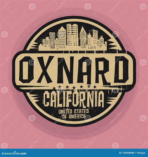 Sello O Etiqueta Con El Nombre De Oxnard, California Ilustración del