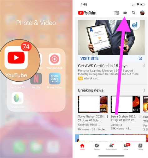 How To Upload A Video To Youtube From Iphone How To Go Live From Youtube App On Iphone Ipad