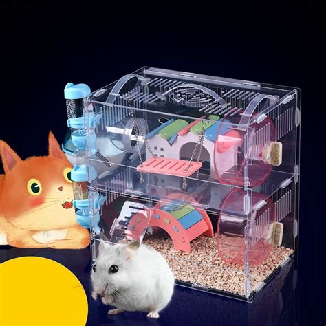 Transparent Double Single Layer Acrylic Hamster Hamster Cage Super