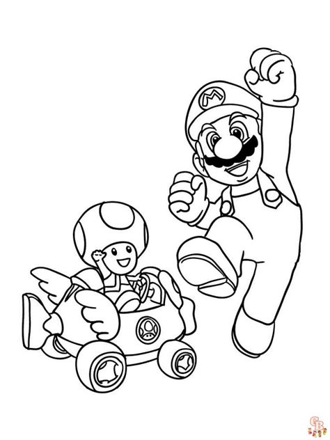 Planse De Colorat Mario Kart Gratuit Pentru Copii Gbcoloring