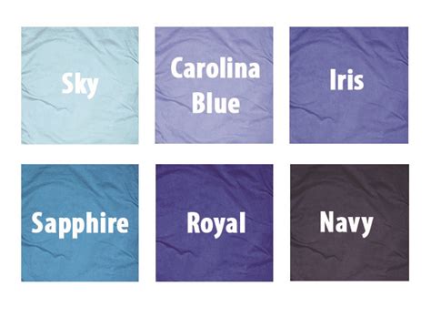 Shirt Color Guide Blues Classb Custom T Shirts