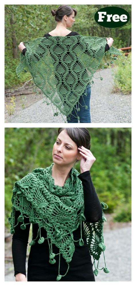 Pineapple Stitch Alpine Shawl Free Crochet Pattern Crochet Vest Pattern