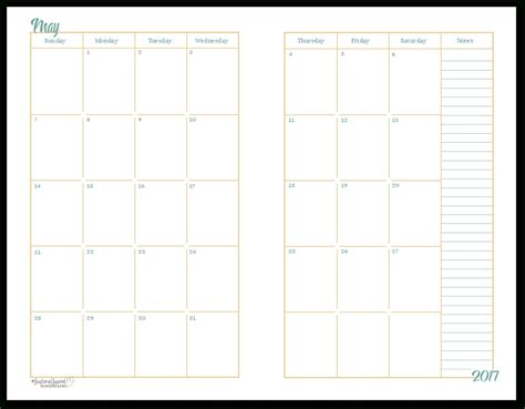 Printable Calendar Large Boxes Landscape Calendar Download Printable