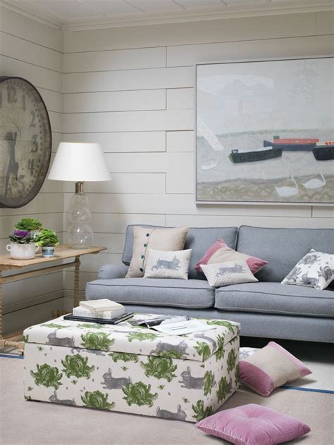 Two larger cushions in both corners, slightly smaller ones next to them, and one cushion in the middle. grey sofa pink green cushions - Google Search | Modern sofa designs, Sofa design, Home living room